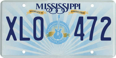 MS license plate XLO472