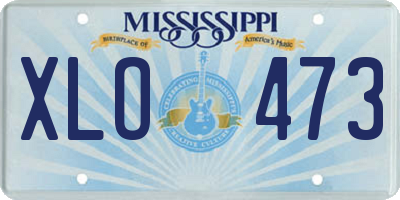 MS license plate XLO473
