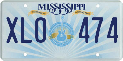 MS license plate XLO474