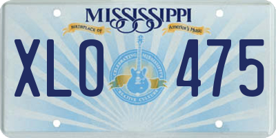 MS license plate XLO475