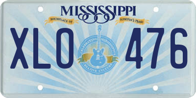 MS license plate XLO476