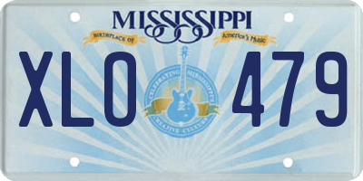 MS license plate XLO479