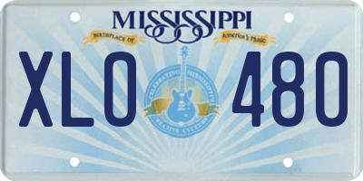 MS license plate XLO480