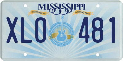 MS license plate XLO481