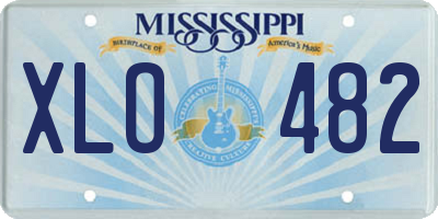 MS license plate XLO482