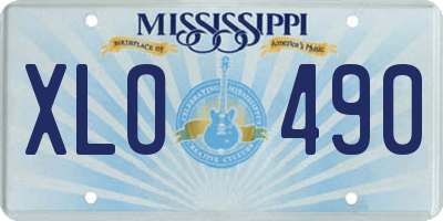 MS license plate XLO490