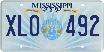 MS license plate XLO492
