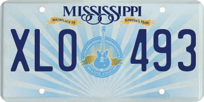MS license plate XLO493