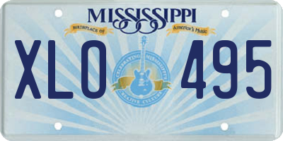 MS license plate XLO495