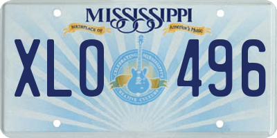 MS license plate XLO496