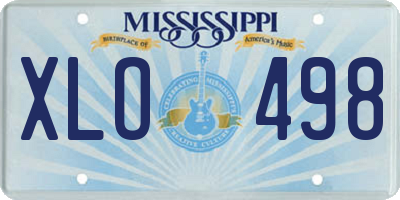 MS license plate XLO498