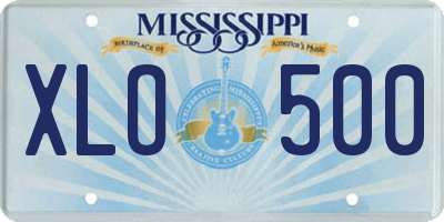MS license plate XLO500