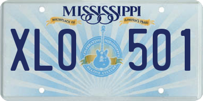 MS license plate XLO501