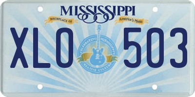 MS license plate XLO503