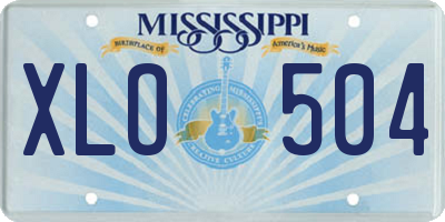 MS license plate XLO504