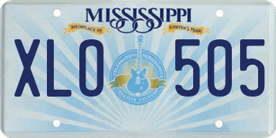 MS license plate XLO505