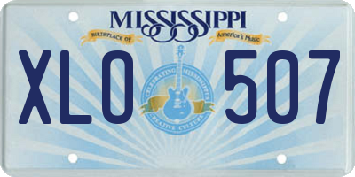 MS license plate XLO507