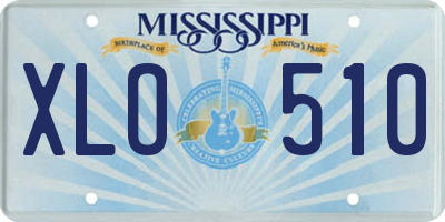 MS license plate XLO510