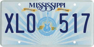 MS license plate XLO517