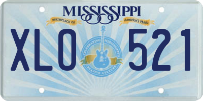 MS license plate XLO521