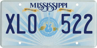 MS license plate XLO522