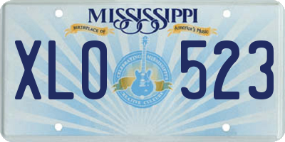 MS license plate XLO523
