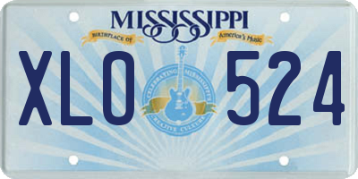 MS license plate XLO524