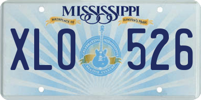 MS license plate XLO526