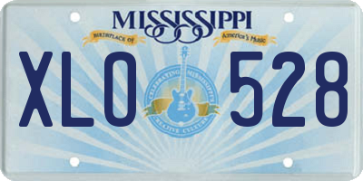 MS license plate XLO528