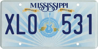 MS license plate XLO531