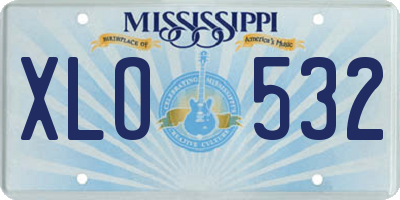 MS license plate XLO532