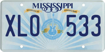 MS license plate XLO533