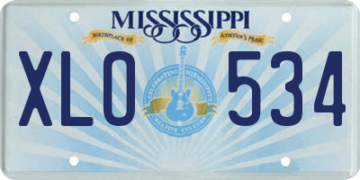 MS license plate XLO534