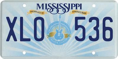MS license plate XLO536