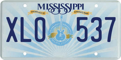 MS license plate XLO537