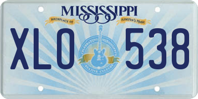 MS license plate XLO538