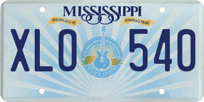 MS license plate XLO540
