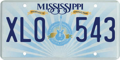 MS license plate XLO543