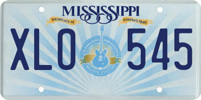 MS license plate XLO545