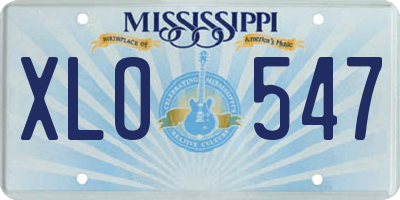 MS license plate XLO547