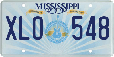 MS license plate XLO548
