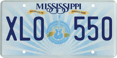 MS license plate XLO550