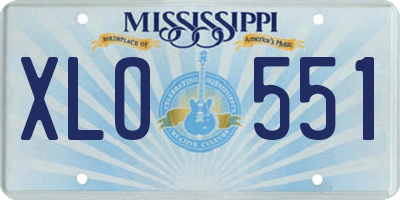 MS license plate XLO551