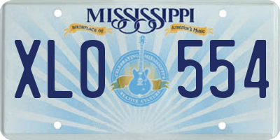 MS license plate XLO554