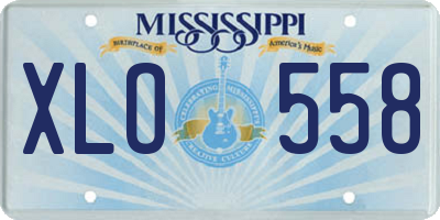 MS license plate XLO558
