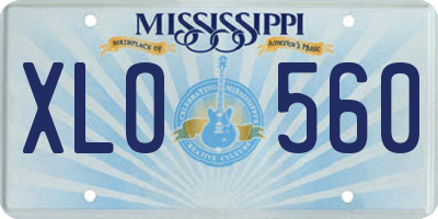 MS license plate XLO560