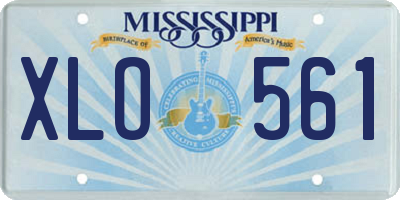 MS license plate XLO561