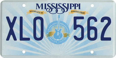MS license plate XLO562