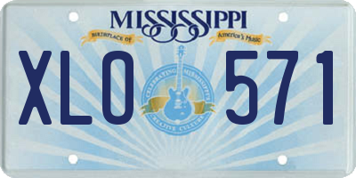 MS license plate XLO571
