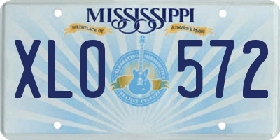 MS license plate XLO572